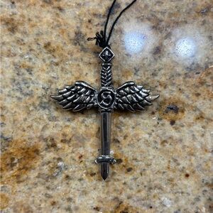 Sanctify Silver Winged Sword Pendant